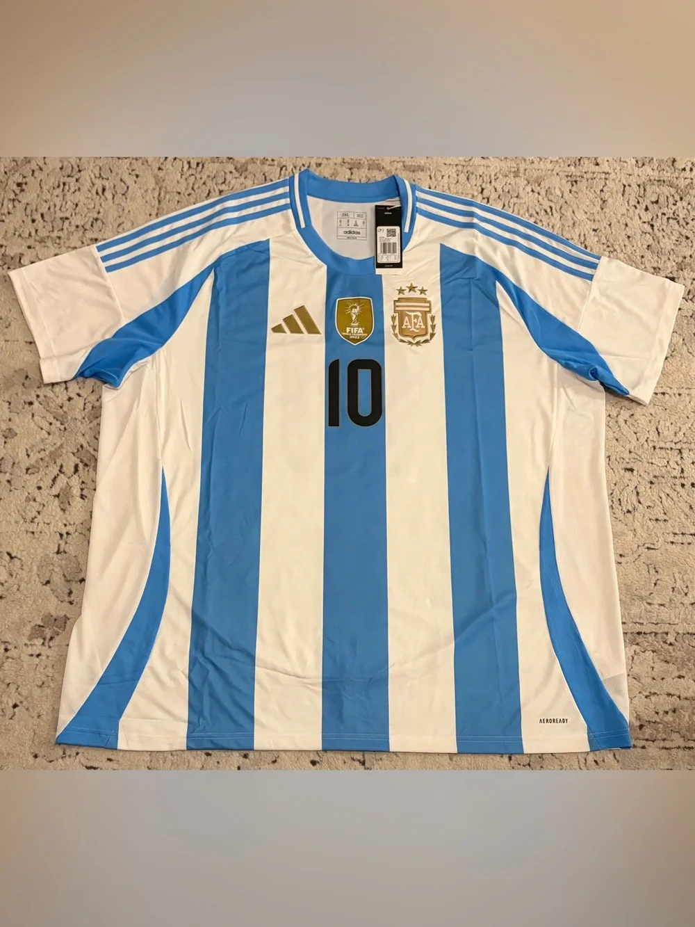 Adidas Authentic Argentina 2024 Team IX7790 Messi #10 Jersey Men’s Sz: 3XL